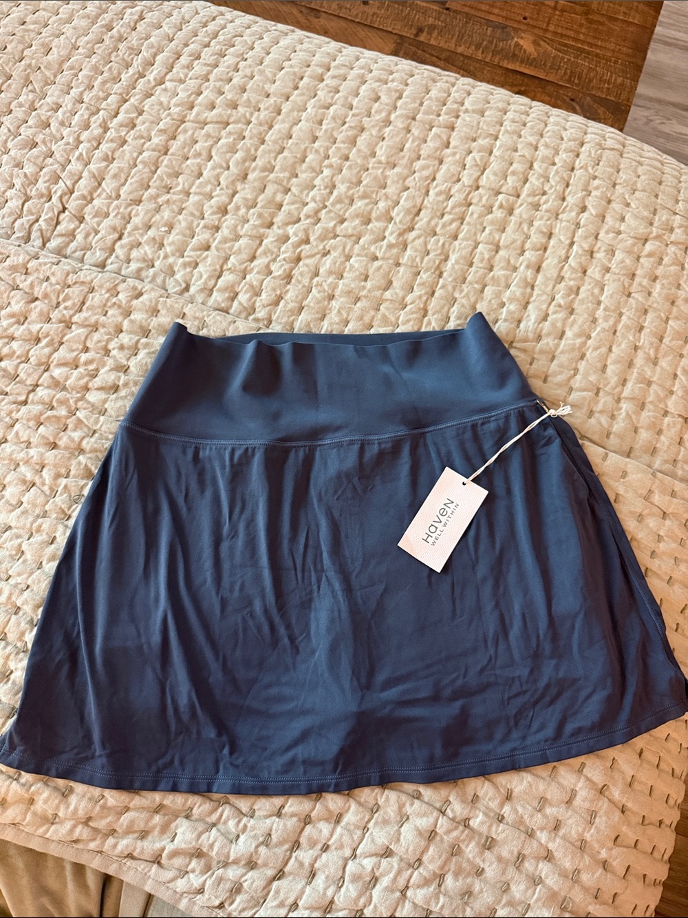Haven Well Within Navy Circle Athletic Skirt with Wide Waistband